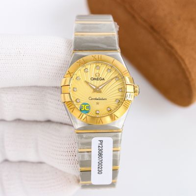 JC Factory AAA Replica Swiss Omega Constellation 316L Stainless Steel Roman Marker Plated Gold Bezel